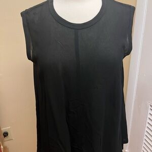 Wilt women’s Sheer Black tunic tee top sleeveless
